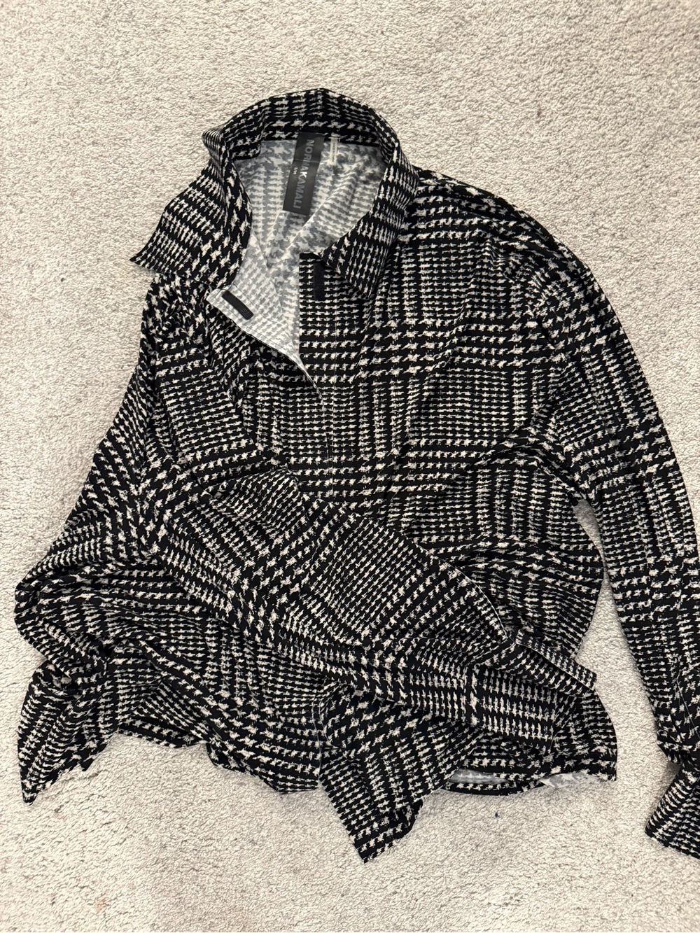 Norma Kamali Black & White Plaid Set - Picture 2 of 6